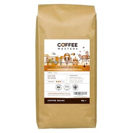 Coffee Masters Brazil Carbon Neutral Coffee Beans 1kg - Single Origin 100% Arabica Coffee Beans for a Heavy Bodied Creamy Espresso - Medium Roasted Brazilian Coffee Beans Ideal for Espresso Machines