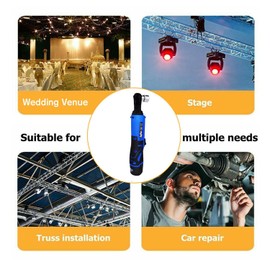 3/8" Handheld Electric Ratchet Wrench Set Cordless Ratchet Wrench, 40 N.M, 2300RPM, 12V Max Power Ratchet Kit High Torque Ratchet Driver with 2x1.5Ah Lithium-Ion Batteries