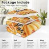 Nesphy Fall Pumpkin Botanical Queen Comforter Set, Autumn Painting Yellow