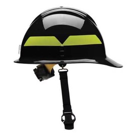 Fire Helmet, Black, Thermoplastic, Mfr: FCBKR-A