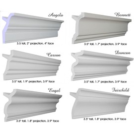 48 Ft of 3.5" Fairchild Foam Crown Molding Room kit W/precut Corners on end of Lengths 4 Inside & 1 Out (Available in 5 Other Styles and Quantities-See Our Other LISTINGS) by Austin Crown Molding