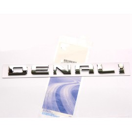 Yoaoo 1x OEM Denali Red Line Emblem Badge Nameplate Compatible with 2007-2019 Denali Yukon Sierra Terrain (Chrome)