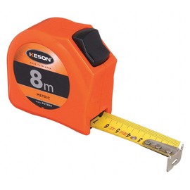 Keson PGT8MV Short Tape Measure with Nylon Coated Steel Blade and Toggle Lock (Graduations: m, cm, mm), 25mm by 8-Meter