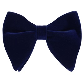 Alizeal Velvet Pre-tied Adjustable Bow Tie for Men Oversize Formal Solid Tuxedo Bow Tie, Navy Blue