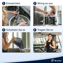 NirvanaShape ® Cooling Towel Ice Cold with Instant Cooling Effect | Cooling Towel Ultralight Odour Inhibiting | Ideal for Sports & Leisure | For Running, Strength Training, Yoga, Golf, Hiking & Camping, grey, 80 x 30 cm