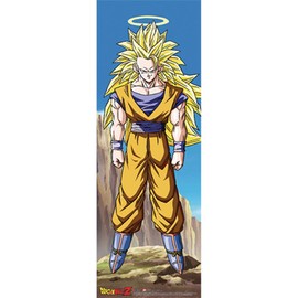 Dragon Ball Z 86430 Goku Super Saiya 3 Human Size Wall Scroll, Multicolor