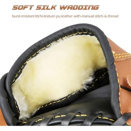 LeapBeast Right Hand Baseball Gloves - Softball Gloves with One Ball, Adult Baseball Training Competition Glove Thick Durable Softball Gloves (Brown, 11.5 Inches)