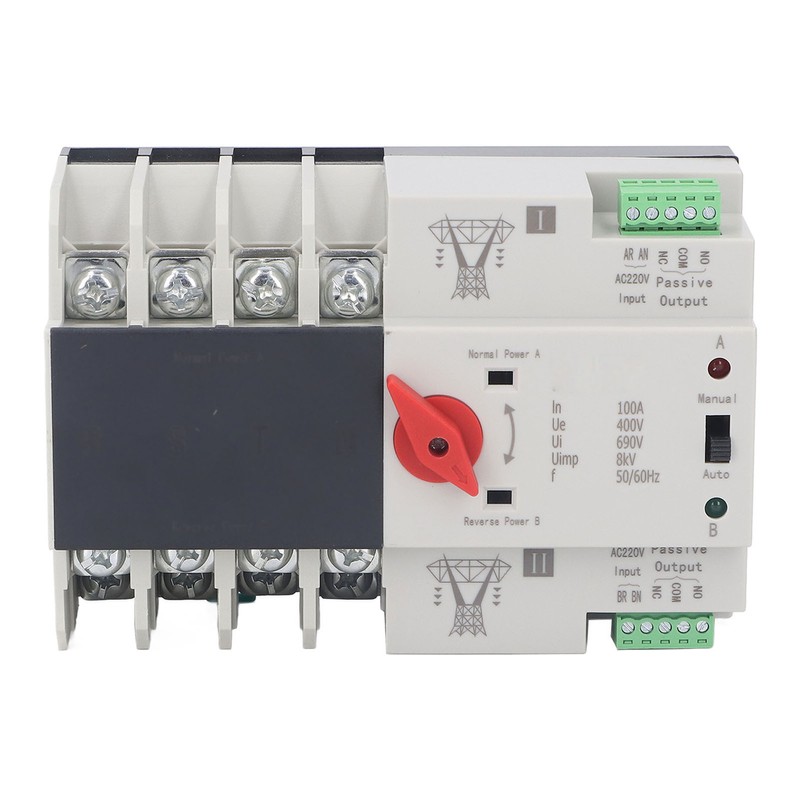 Dual Power Automatic Transfer Switch 4P Fast Switching AC400V 100A