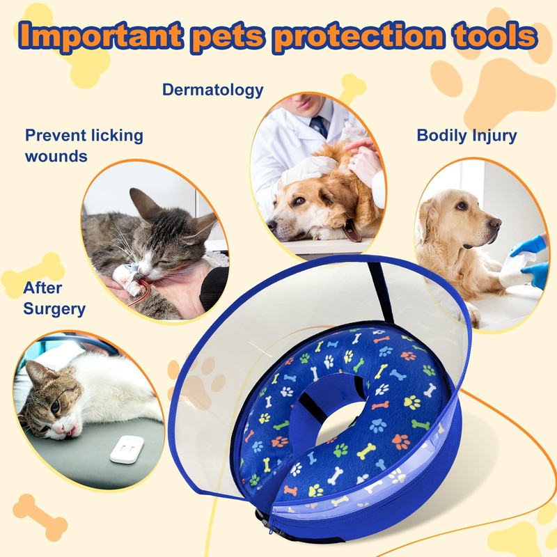 Uaidie Dog Cone Collar with Enhanced Anti-Licking, Inflatable Dog Cone
