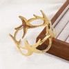 Gold Cuff Bracelets for Women Starfish Bangle Shell Bracelets for