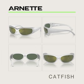 ARNETTE Catfish AN4302 28676R 62MM Metallic Silver/Dark Green Mirror Petrol Sunglasses for Men + BUNDLE With Designer iWear Complimentary Eyewear Kit