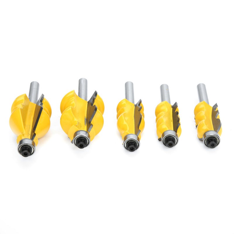 5pcs 8mm Shank Handrail Router Bit Cabinet Door Top Line