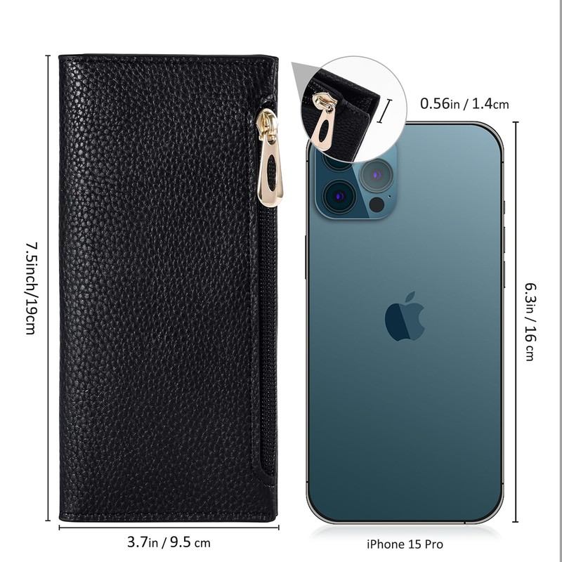 Tipmile Ultra Slim Wallet for Women Bifold Leather RFID Blocking