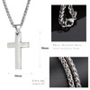 Collar de colgante cruz para hombre, Cadena de plata para