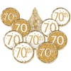 White and Gold 70th Birthday Party Favor Stickers - 180