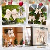 Tudomro 12 Pcs Christmas Plush Bows 5.9 Inch Large Oatmeal