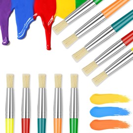 Pack of 10 Acrylic Brushes, Brushes for Children, Washable Brushes for Children, Toddlers, Preschool and Large Brushes for Acrylic Painting for Children, Children's Brushes for Daycare, Classroom,