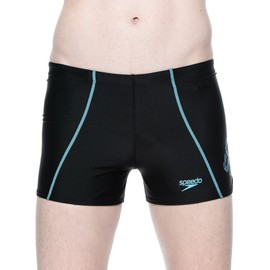 Speedo Pnl Asht Am Men's Swim Trunks with Logo Black Black/Turquoise Size:7 (EU)