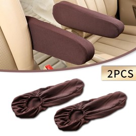Honibaoto 2 Pcs Car Front Seat Armrest Covers, Direct Replacement Center Console Lid Armrest Cover Skin,Cloth Fabric Armrest Protectors,Car Interior Accessories (Coffee)