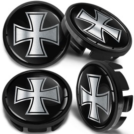 SkinoEu 4 x 65mm Wheel Centre Alloy Hub Center Caps Compatible with VW 3B7 601 171 / 6U7 601 171 Hubcaps Black Silver CVZ 6