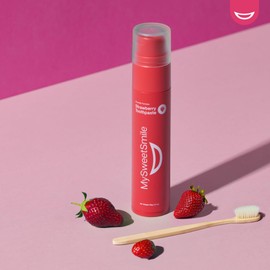 MySweetSmile Strawberry Flavoured Toothpaste - Advanced Fluoride Formula - Deep Cleaning - Cavity Protection - Succulent Strawberry Flavour - 60g