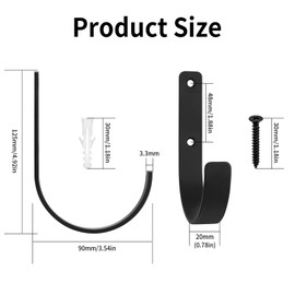 4 Pcs Heavy Duty Garage Storage Hooks, Garage Hooks Heavy Duty Tool Hooks for Shed Hooks, Utility Hooks for Garage Wall Hooks for Hanging, Wall Mounted J Hooks for Garage Garden Tool Holder Hooks