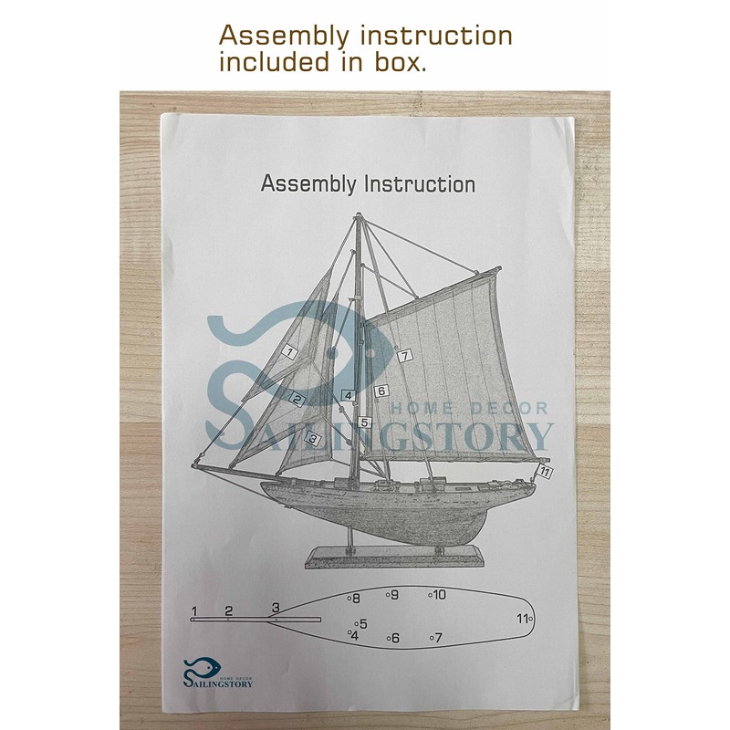 SAILINGSTORY Wooden Sailboat Decor Sailboat Model Boat Decor Ship Model