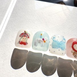 [Are] My apple-like face handmade nail tip drawing nail art specialist / [아르]사과같은내얼굴 수제네일팁 드로잉네일아트 전문