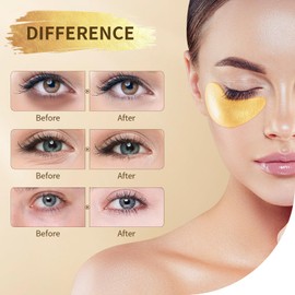 Augenpads, 60 Pcs Eye Pads gegen Augenringe mit 24K Gold, Kollagen Augenmaske gegen Tränensäcke, Kollagen Under Eye Patches, mindern Falten und Puffiness