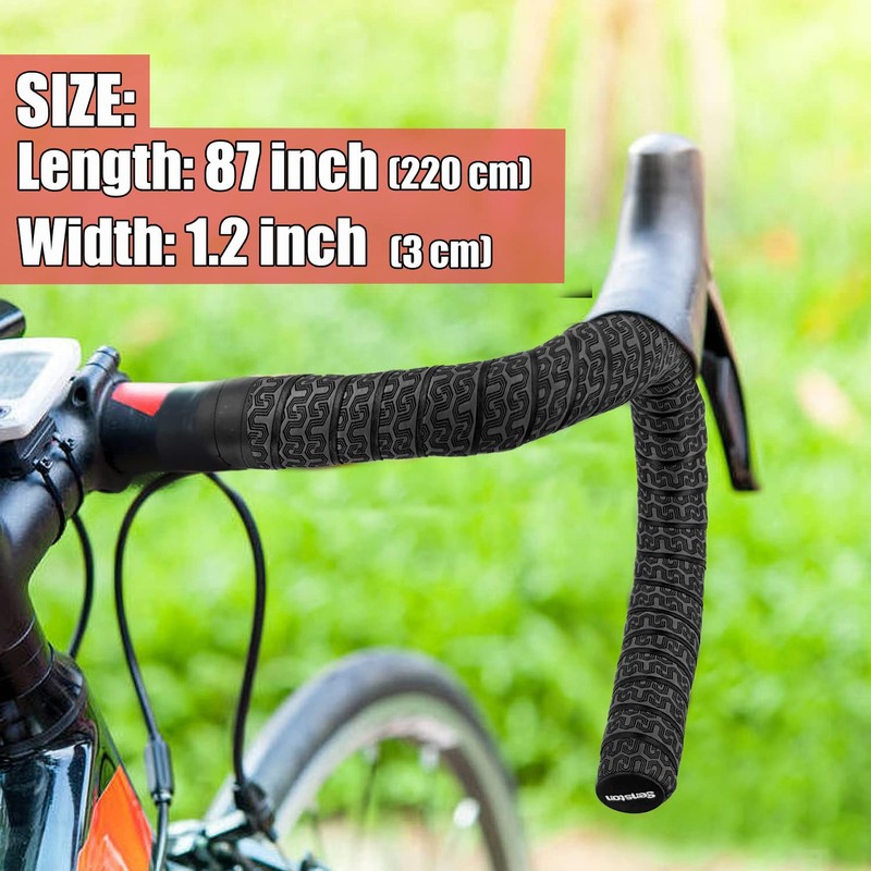 Senston Bike Handlebar Tape, Anti-slip, Shock-Absorbent Cycling Handle Grips, Nero