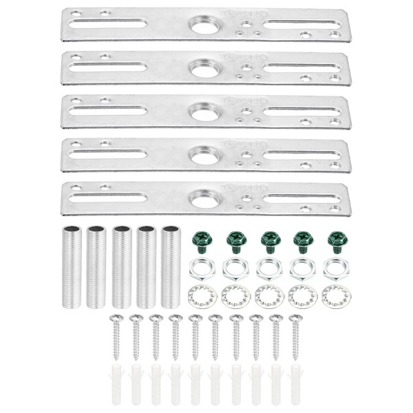 PATIKIL 4" Ceiling Light Plate Kit, 5 Pack Light Crossbar