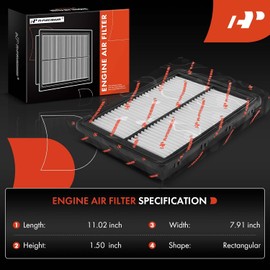 A-Premium Filtro de aire del motor compatible con Hyundai Sonata 2015-2019 y Kia Optima 2016-2020, 2.0L 2.4L, Panel rígido, Replace# 28113C3100