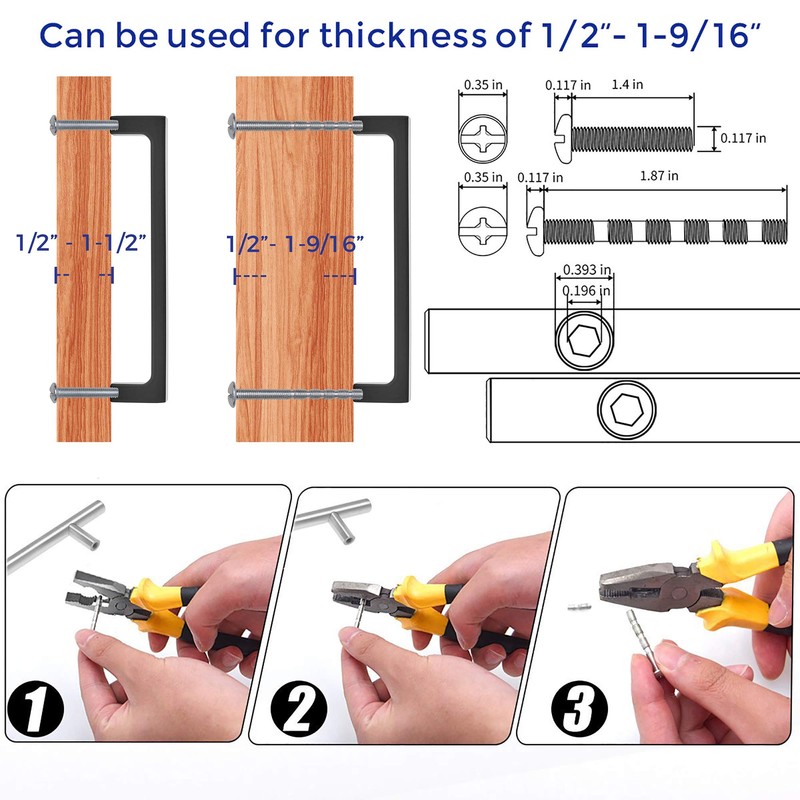 Ravinte 1 Pack Solid 5 Inch Kitchen Square Cabinet Handles