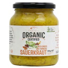 Chef's Choice Certified Organic Sauerkraut with Ginger & Turmeric 350g
