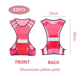 EOWVISN 2 Pieces Of Night Running Reflective Vest, Cycling Safety Vest, Mesh Reflective Vest, Outdoor Safety Work Clothes.