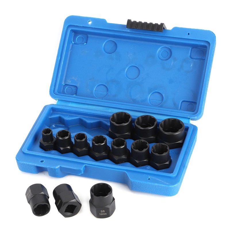 13Pcs/Set Impact Bolt Nut Removal Extractor Socket Tool Kit for