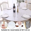 Srvauyea 90-110CM Round Table Cloth,Round Transparent Elastic, Edged Tablecloth, Waterproof