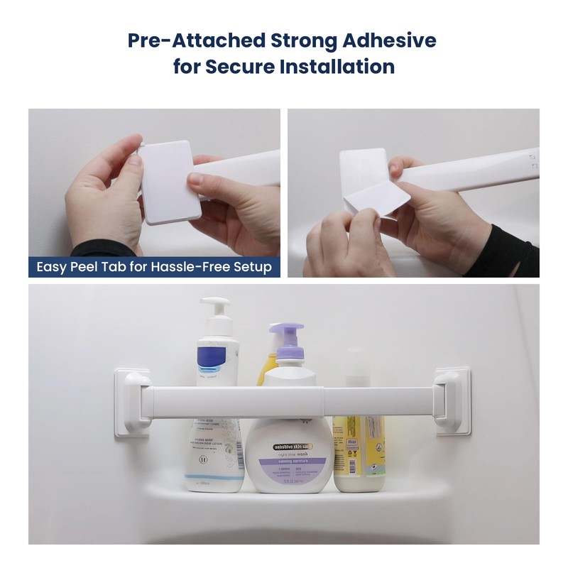 Adjustable RV Shower Corner Storage Bar- Durable Aluminum RV Corner