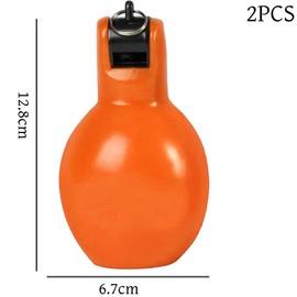 HIDOSNG 2Pcs Squeeze Whistle | Portable Referee Loud Sports Whistles,Portable Outdoor Gear, Emergent Whistles for Football, School, Game Playing, Trekking, Camping, Basketball, Hiking（Orange/Blue）
