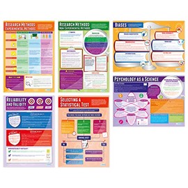 Psychological Investigations Posters - Set of 6 | Psychology Posters | Laminated Gloss Paper measuring 33” x 23.5” | Psychology Charts for the Classroom | Education Charts by Daydream Education