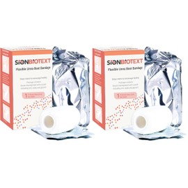 Sion Biotext Flexible Unna Boot Fabric Bandages with Zinc, First Aid Kit Emergency Supplies, Ankle Compression Bandage Wrap, Wound Care Supplies, 3 Inch x 30 Feet