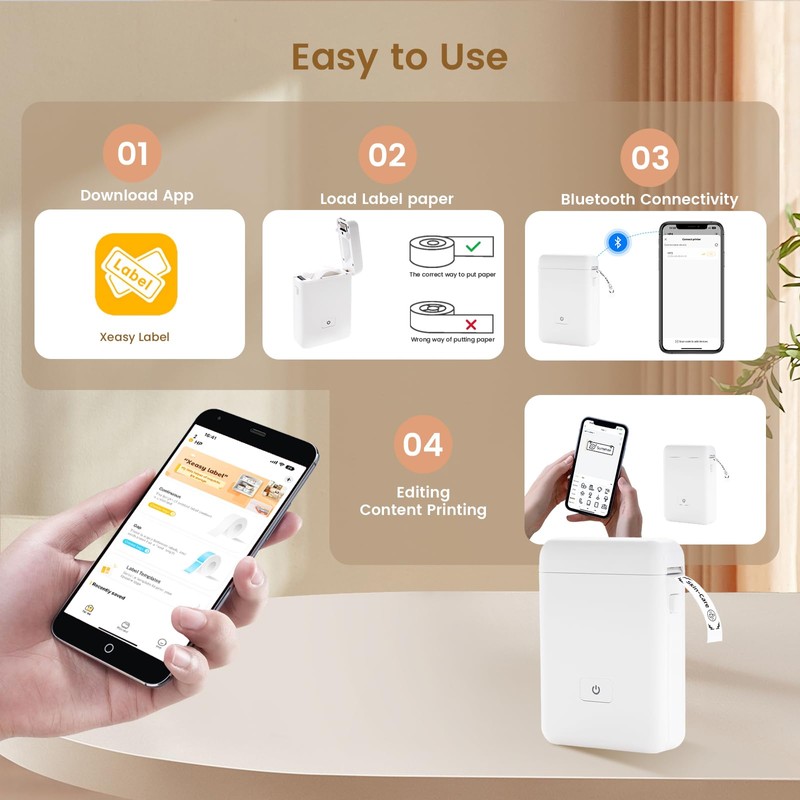 Label Maker Machine with Tape - HP2 Portable Smartphone Sticker