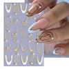 French Line Diamond Nail Art Stickers 3D Self-Adhesive Exquisite Gold