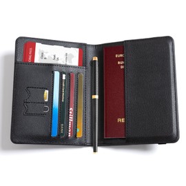 CoBak Passport Holder - Travel Wallet with Safety Band, Multiple Pockets for Passports, Credit Cards and ID Cards. Compact, Waterproof Design Passport Cover, Black