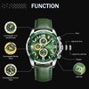 NAVIFORCE Sport Watches for Men Analog Quartz Chronograph Leather Strap