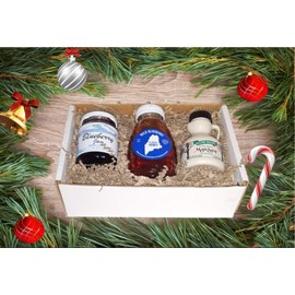 Maine Holiday Jam & Honey Gift Set - Pack of 3 (Jam, Honey, Maple Syrup)