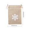 25Pcs Drawstring Bag Like Linen Snow Pattern Gift Bag Christmas