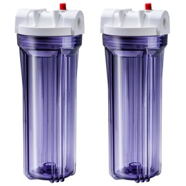 Ispring Hc14X2 Transparent Water Filter Housings 10Inch 1/2Inch Inlet/Outlet, Ro/Aquarium, 2Pack