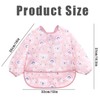 Qwrqwr Baby Bib with Sleeves Waterproof Weaning Bib for Toddlers