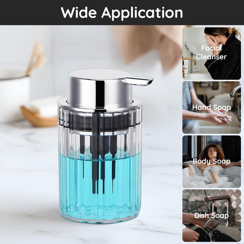 Segbeauty Foaming Soap Dispenser, 2Pcs 300ml Shampoo and Conditioner Dispenser,